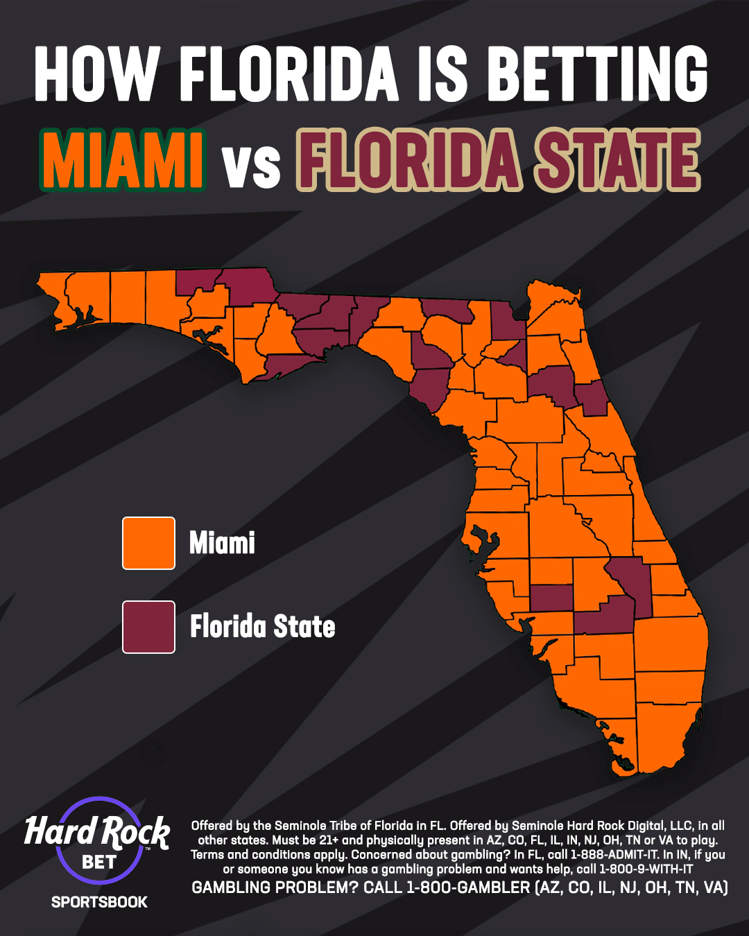 FSU Miami betting map